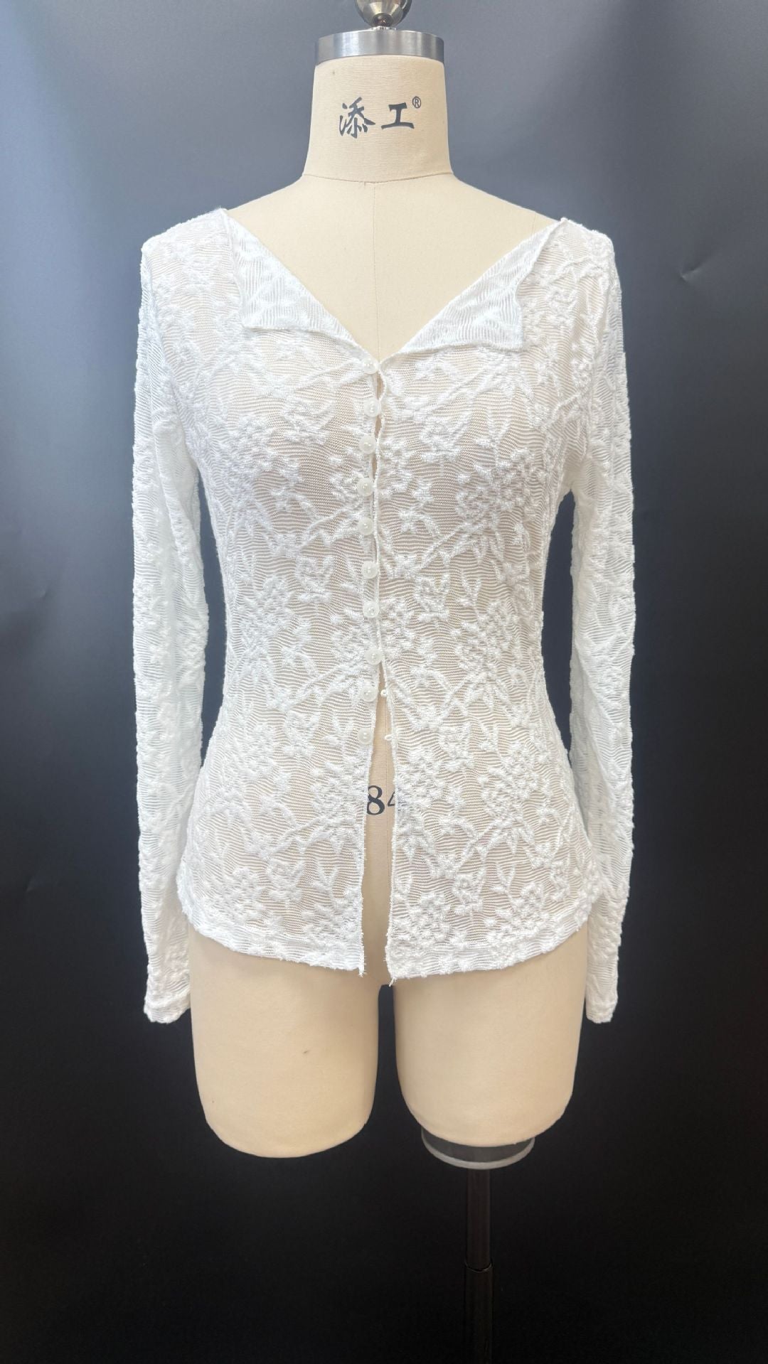 Spice Girl Pure Lace Top Light Breathable Long Sleeve Cardigan Fashion T-Shirt