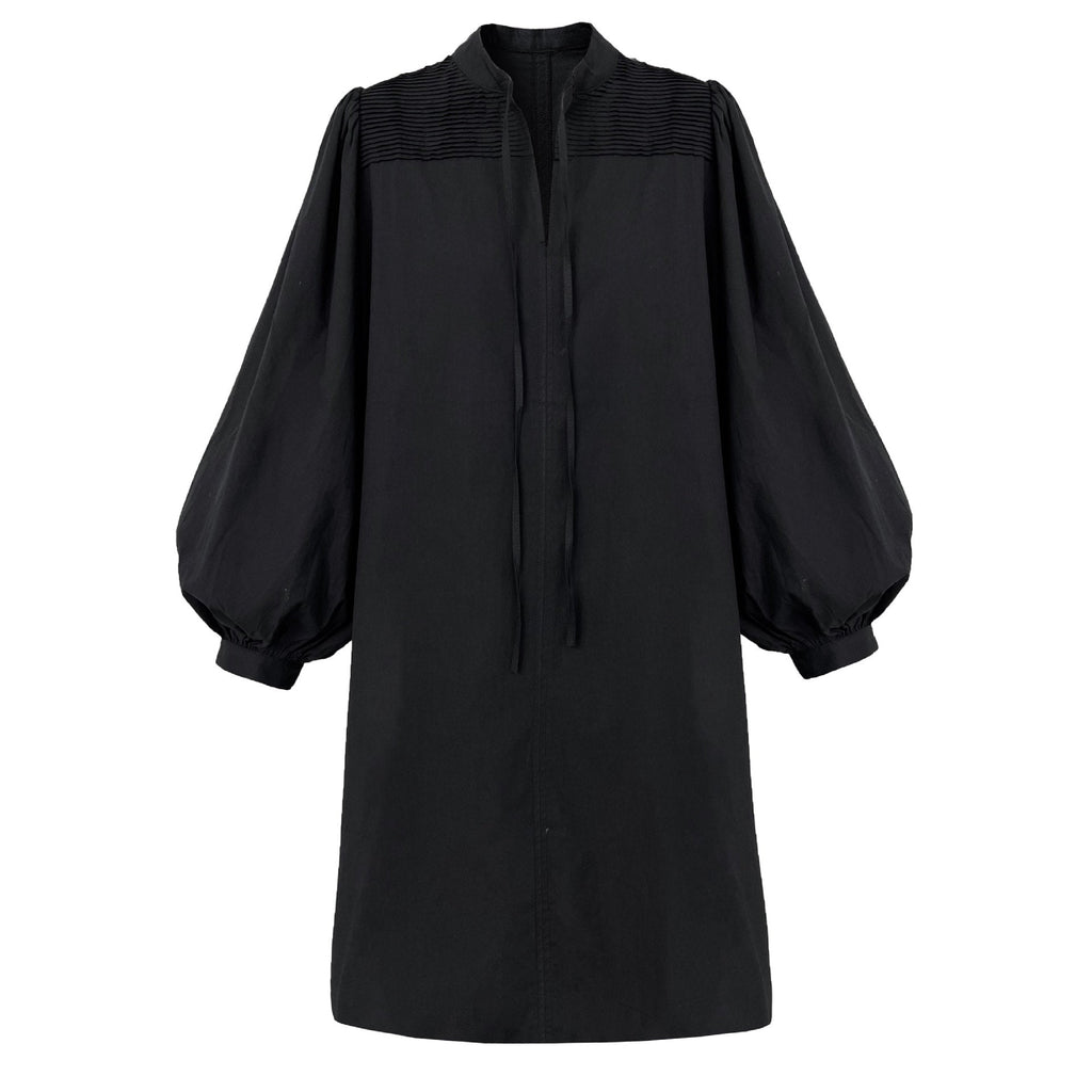 Korean lazy design pleated lace-up dress women