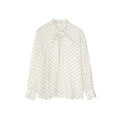Fresh and sweet age-reducing bow-tie polka-dot shirt