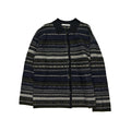 Winter new casual crew neck wool Fair Island floating line jacquard contrasting woolen cardigan