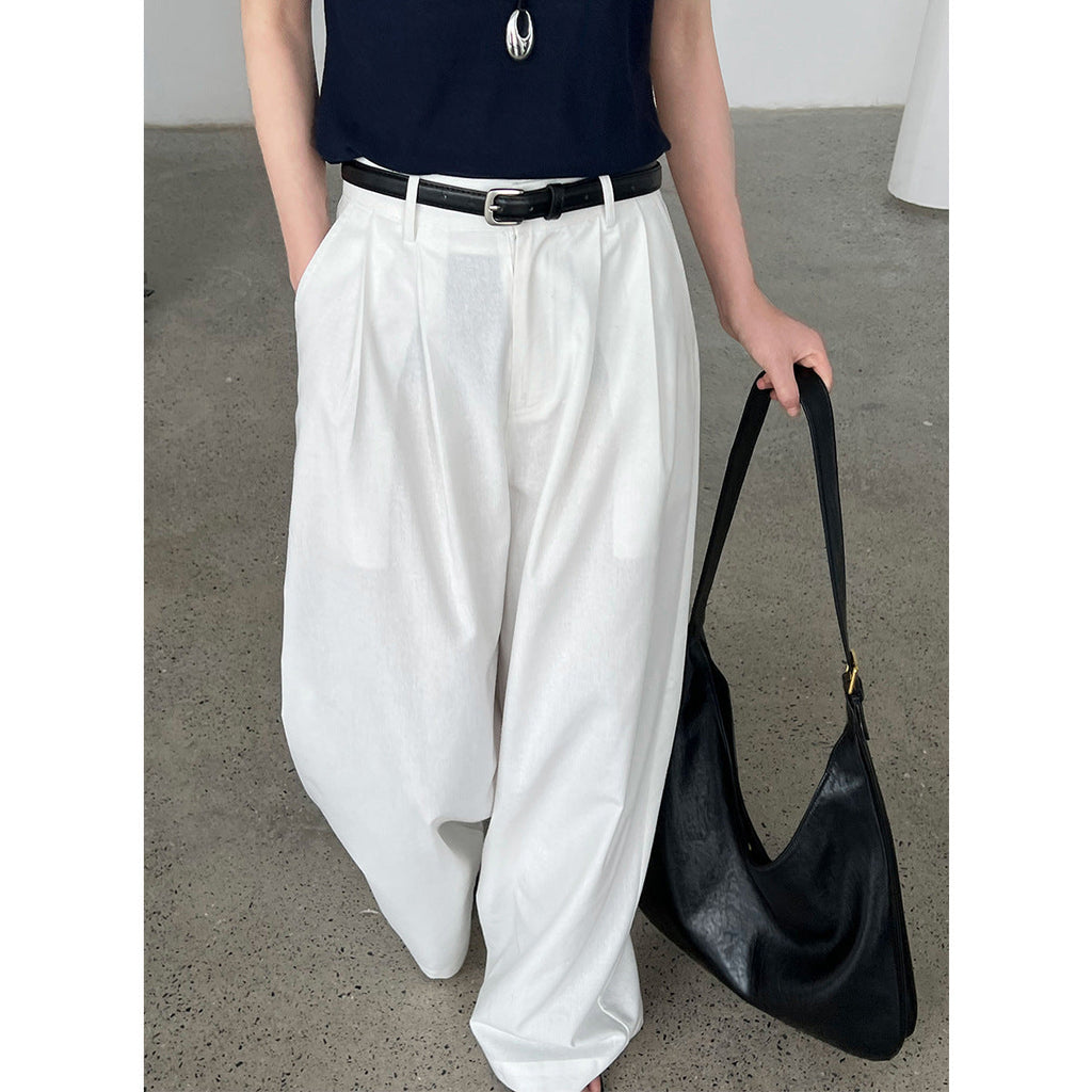 Korean version of wide-leg pants women's summer new drooping straight-leg pants loose casual mopping long pants 5115