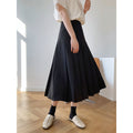2024 new korean style french retro a-line pleated skirt - high waist, flared, and pleated midi skirt for women