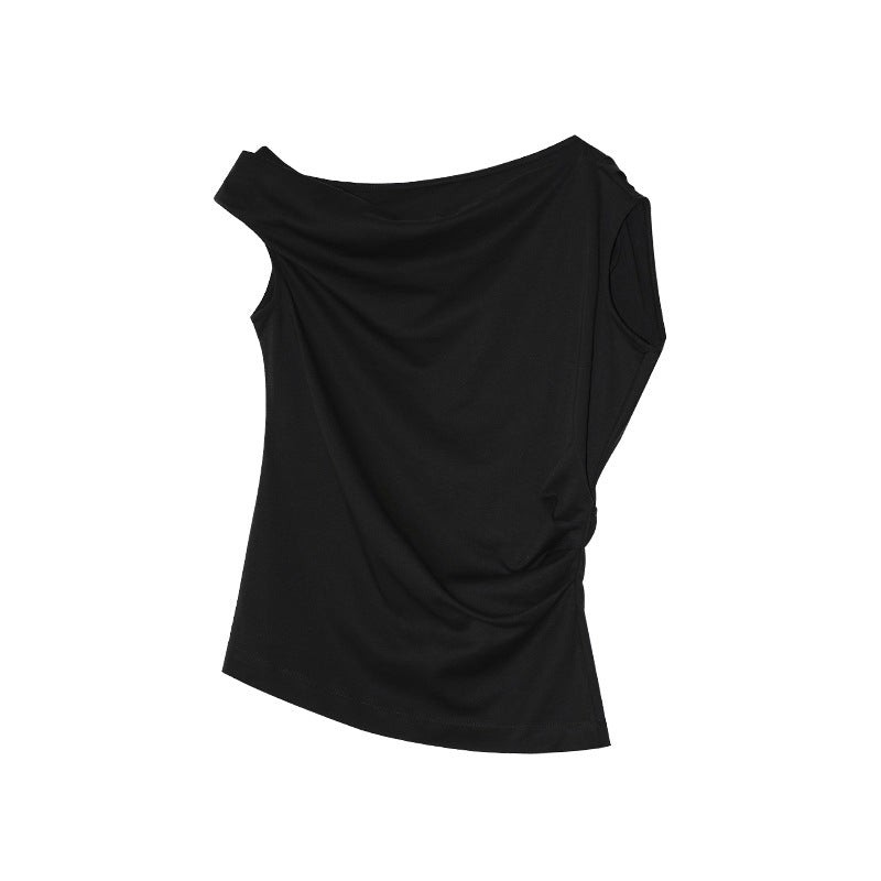 Lace-up sexy fashion off-the-shoulder celebrity vest