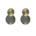 925 silver needle light luxury exaggerated earrings temperament round sequin large circle two-color fashion high-end earrings