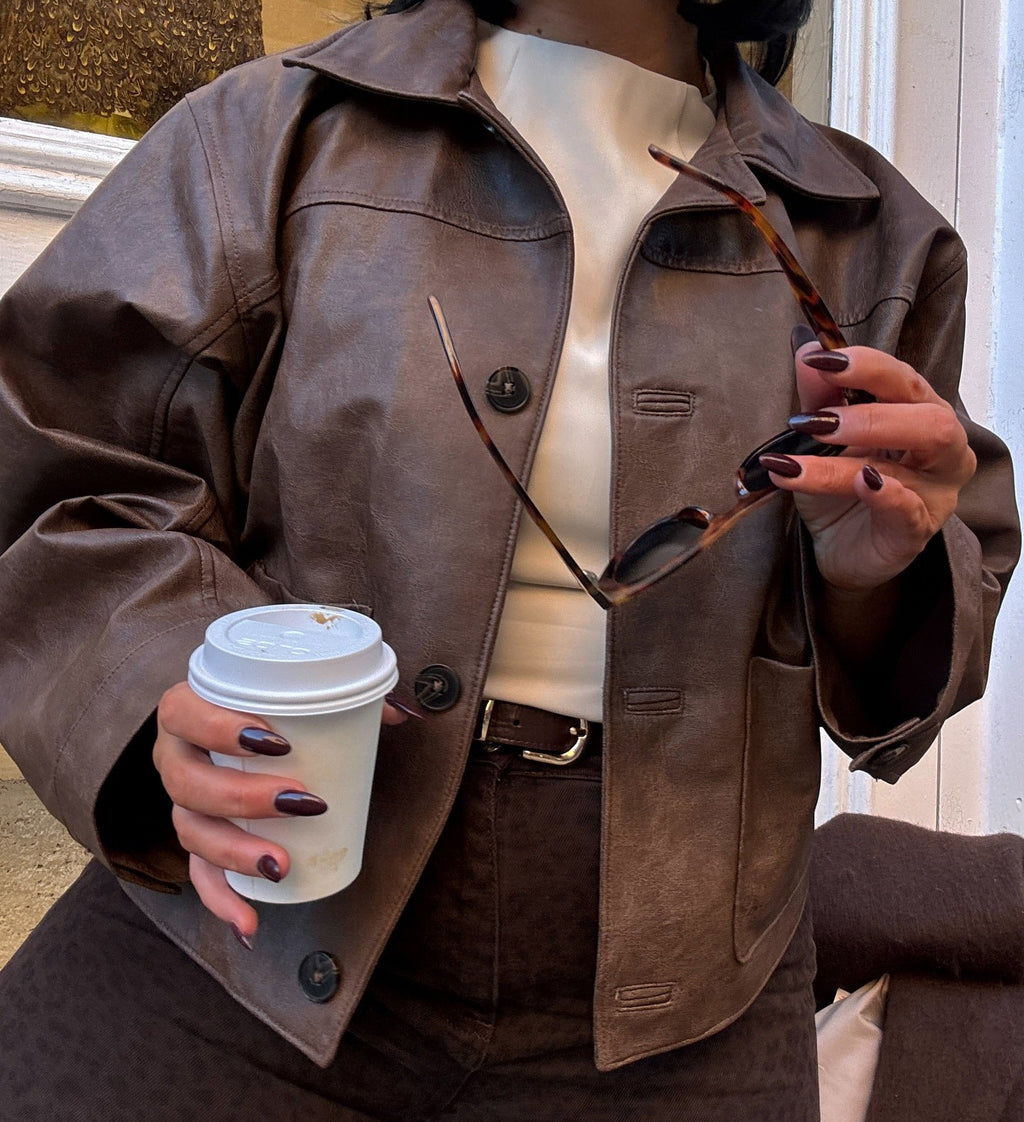 Popular retro locomotive leather jacket
