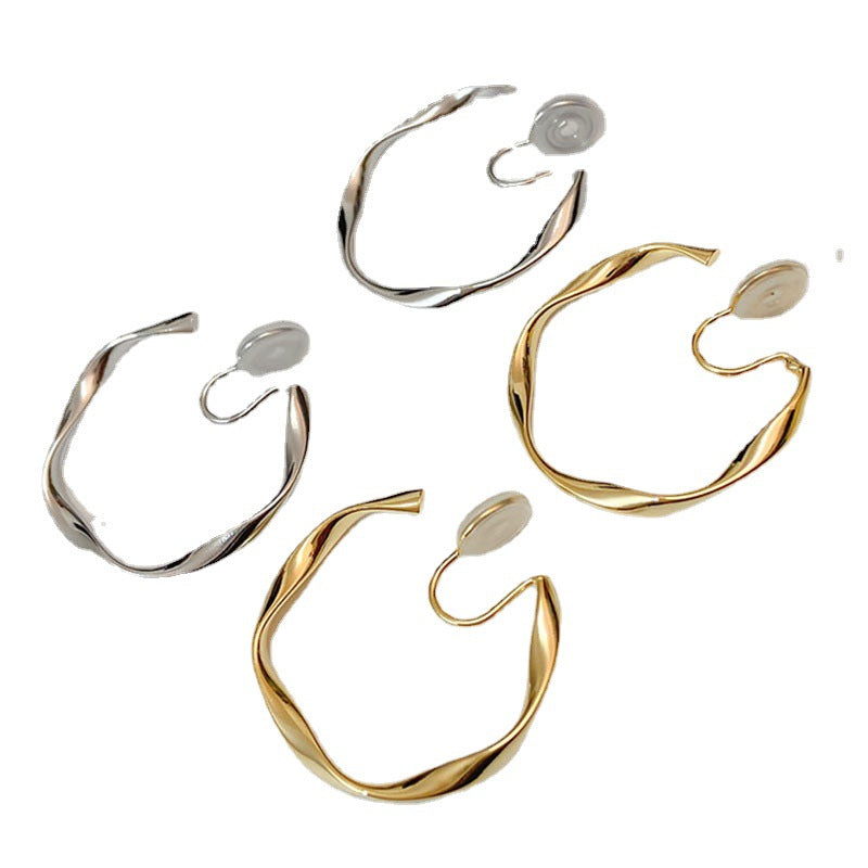 925 silver needle style retro geometric metal pattern incense plate earrings irregular stud earrings exaggerated cold wind earrings