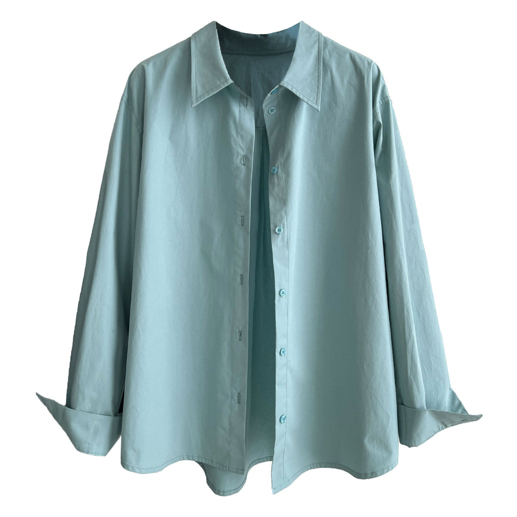 Classic Korean multi-color lapel shirt women's spring new basic versatile long-sleeved jacket