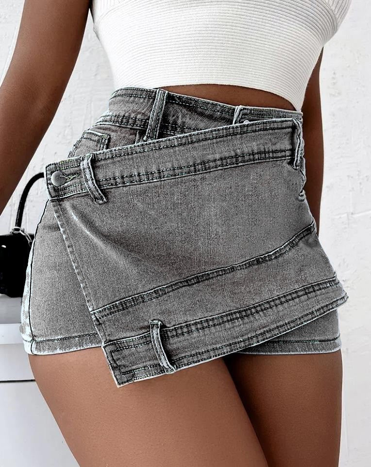 High Waist Wide Leg Denim Pants