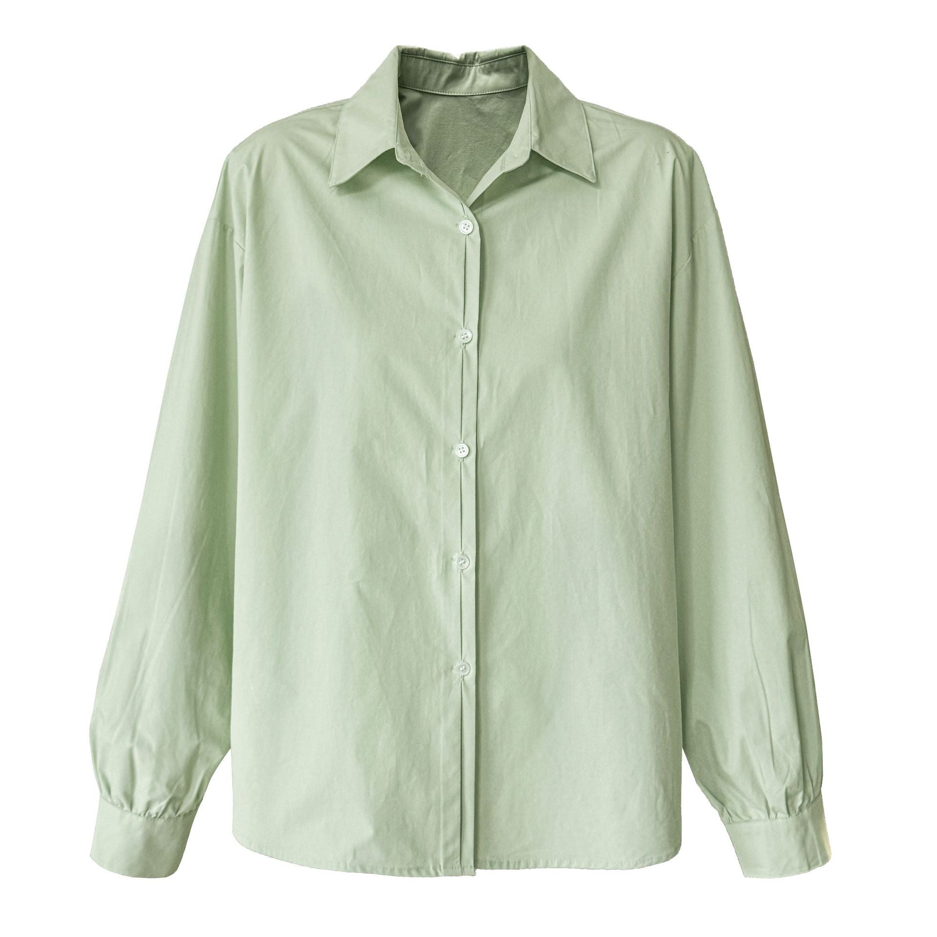 Korean Basic Versatile Lapel Stacked Shirt Women's Early Spring New Casual Sunscreen Shirt