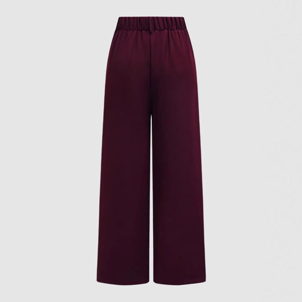 Fashion new solid color explosion with belt ring trousers