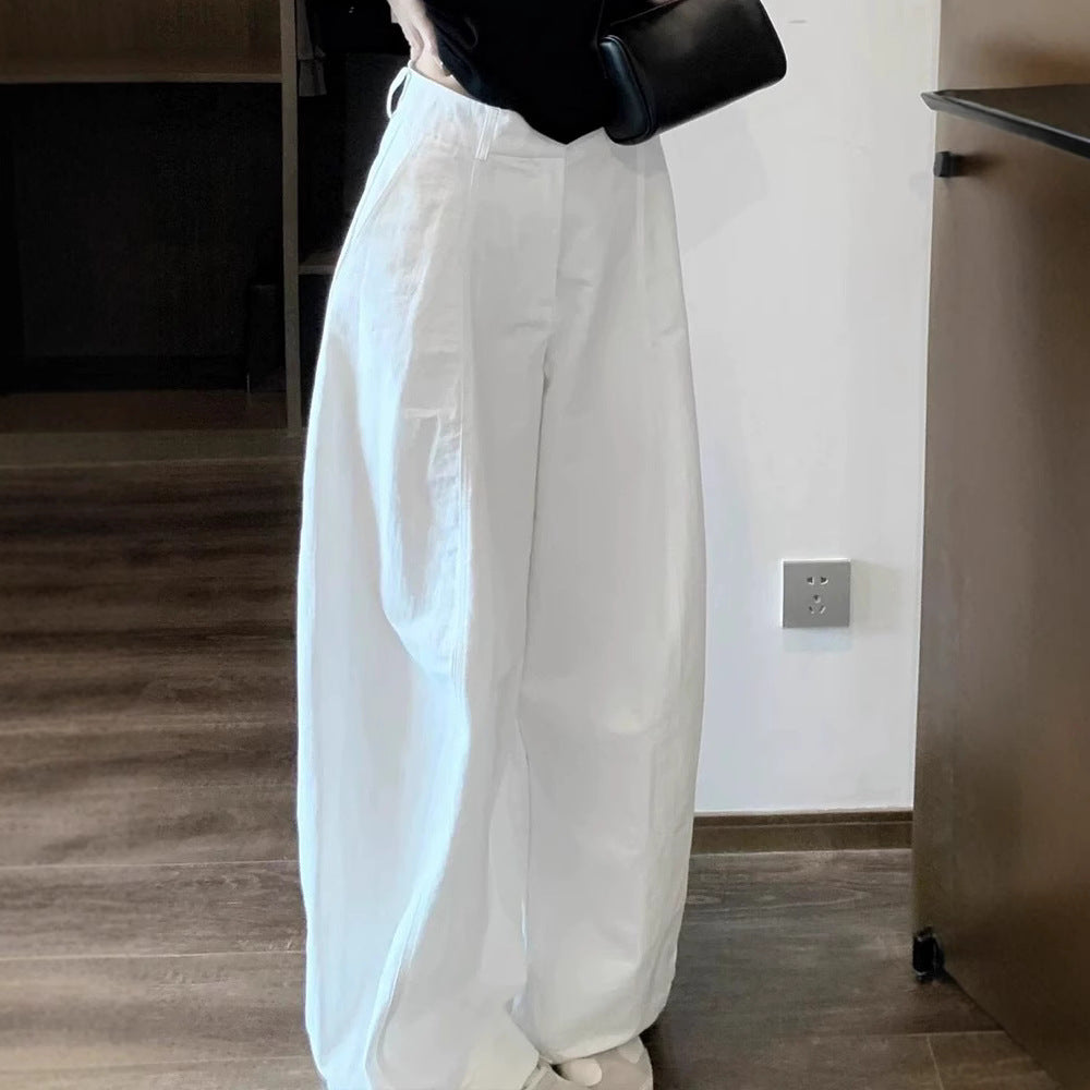 Minimalist white scimitar slacks