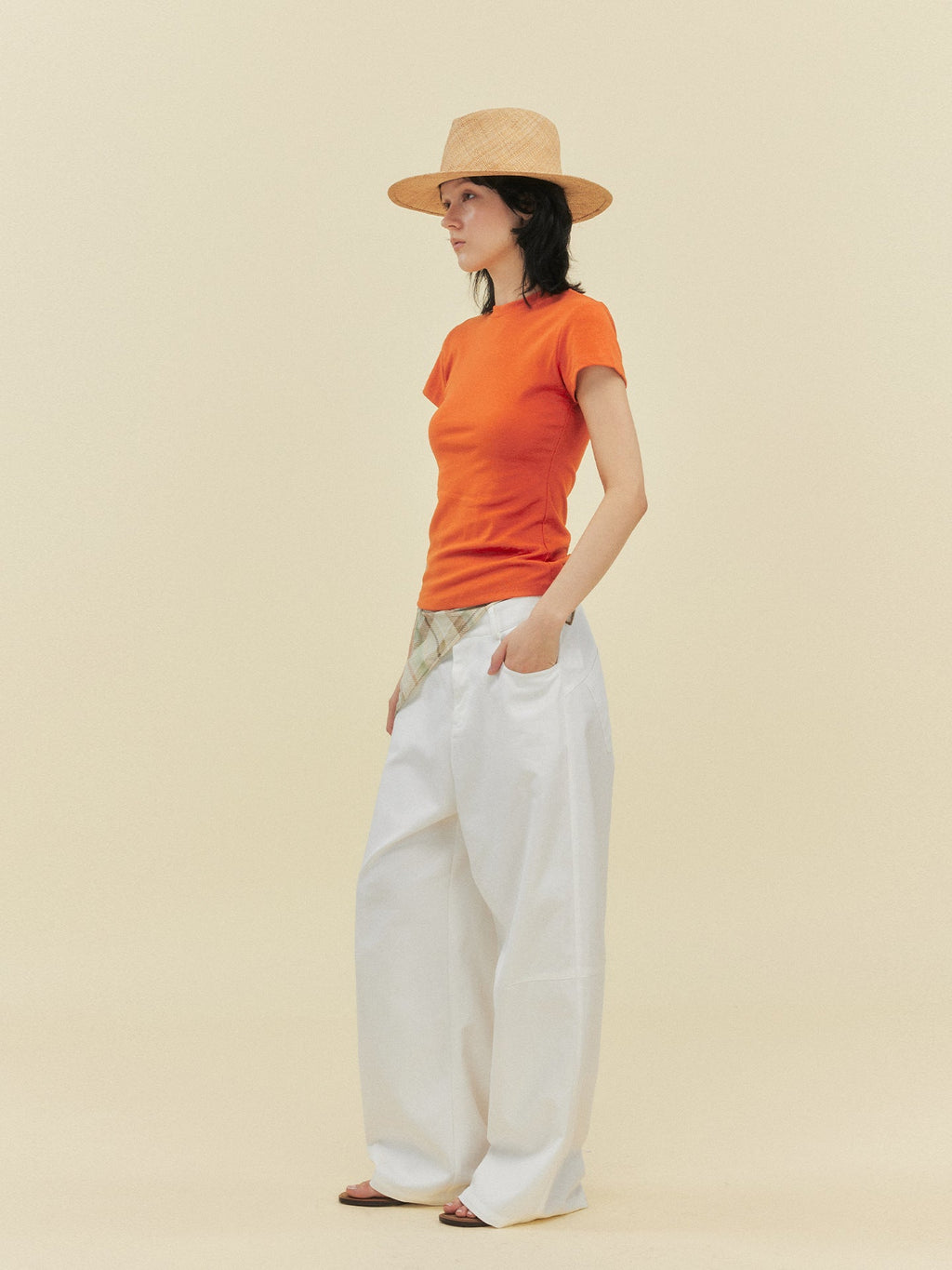 Twill nylon cotton scimitar pants casual pants