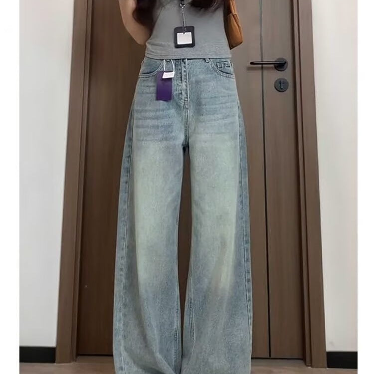 Wide Leg Jeans Women Plus Size High Waist Straight Leg Denim Pants