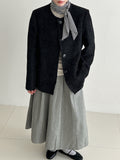 Korean round neck small fragrant jacket for women's autumn new heavy industry high-end tweed short suit