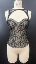 Lace splicing suspenders top perspective T-shirt vest short fashion versatile Spice Girl cardigan