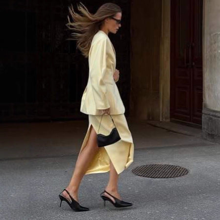 Slim high-waisted skirt women's suit