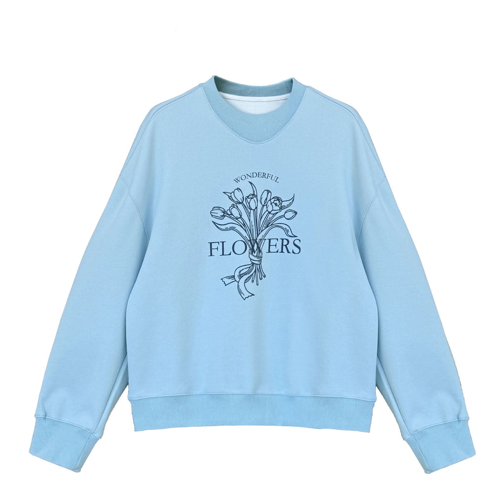 Korean tulip retro peach heart neck silhouette sweater women's autumn new lazy top