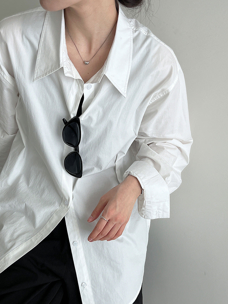 Classic Korean multi-color lapel shirt women's spring new basic versatile long-sleeved jacket