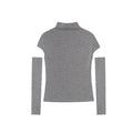 Spice Girl Polka Dot Half Turtleneck Short Sleeve T-Shirt with Sleeves
