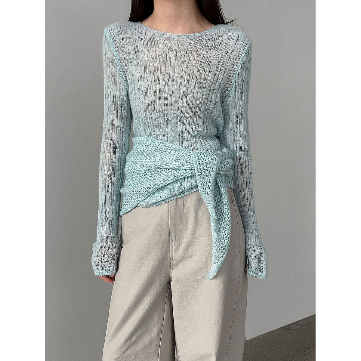 Light luxury soft waxy wool knitted sweater shawl two-piece set women's 26 spring new lazy bottoming shirt