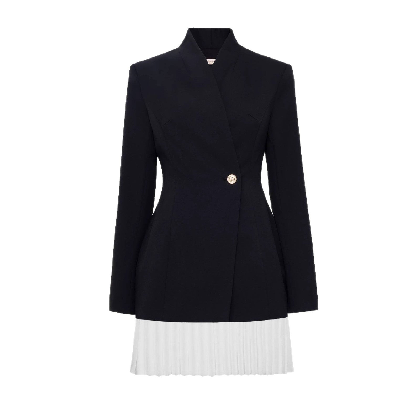 ins style mini suit skirt, new temperament high-end jacket pleated skirt waist women's top