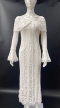 New sexy one-word shoulder lace dress temperament tube top long dress slim fishtail dress