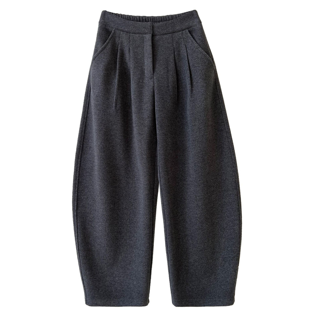 The pants are very good~ Korean thickened woolen sickle pants for women's autumn and winter new thin imitation cashmere trousers