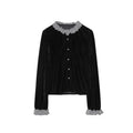 A niche design long-sleeved fungus velvet top