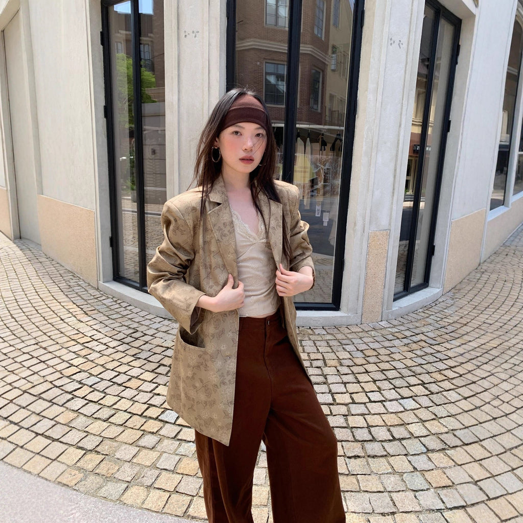 Casual crisp print blazer