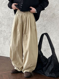 Japanese basic simple and versatile loose trousers women's autumn new straight casual wide-leg trousers