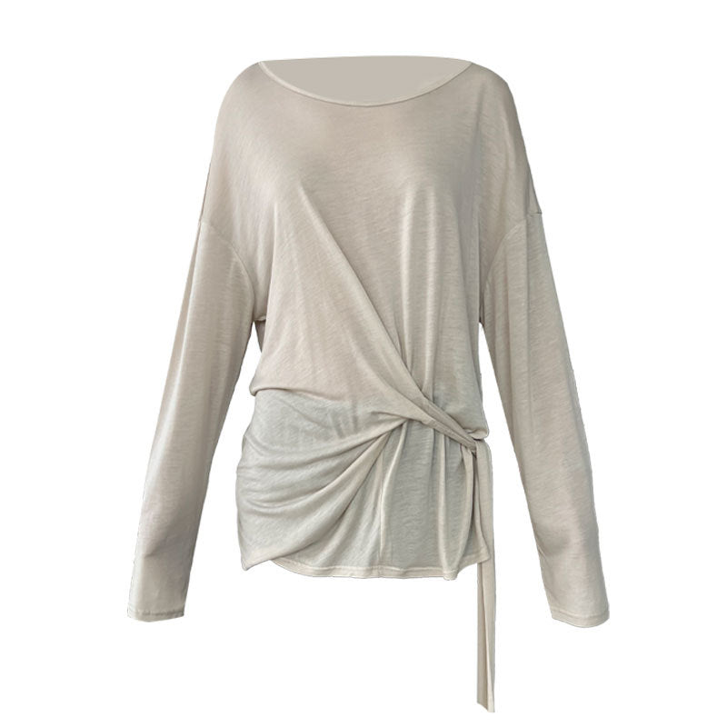 Korean simple strap blouse loose thin long-sleeved women's summer new design sunscreen top
