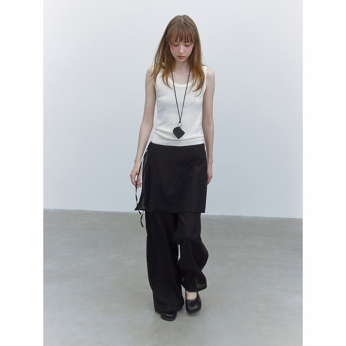 Autumn new U-neck casual wool blended simple versatile wide-edge knitted vest