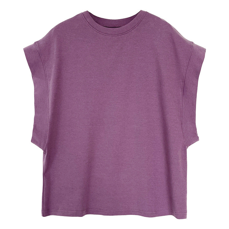Silhouette Right Angle Shoulder Short Sleeve T-Shirt Women's Summer Loose Design Bat Sleeve T-Shirt Top