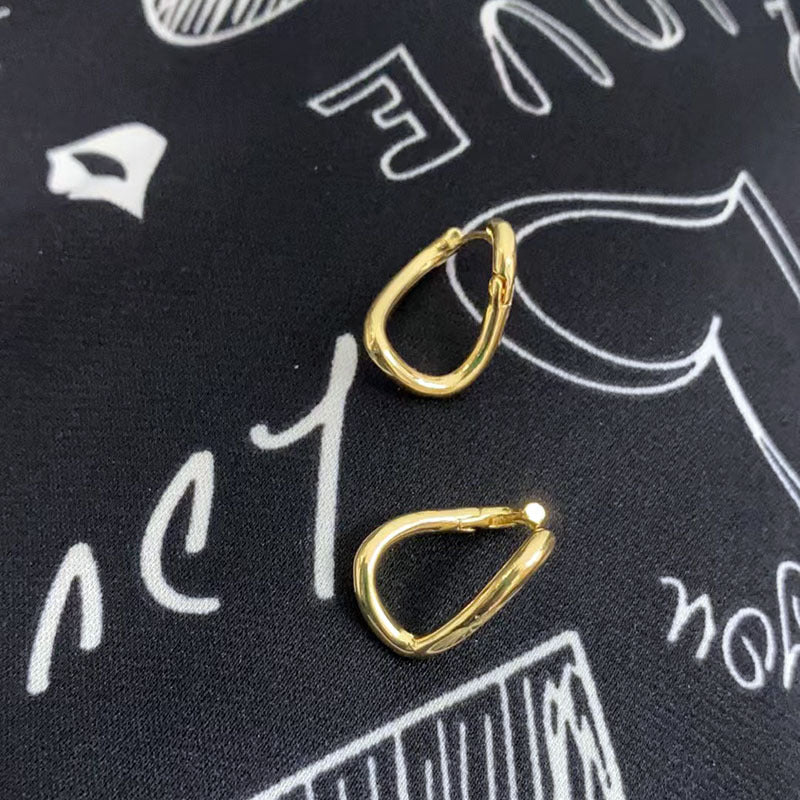 Korean plain ring ear buckle, high-end niche design, summer earrings, earrings, twisted U-shaped earrings, factory direct sales