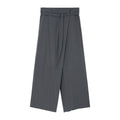 Autumn design soft wool diagonal placket lace-up versatile casual pants