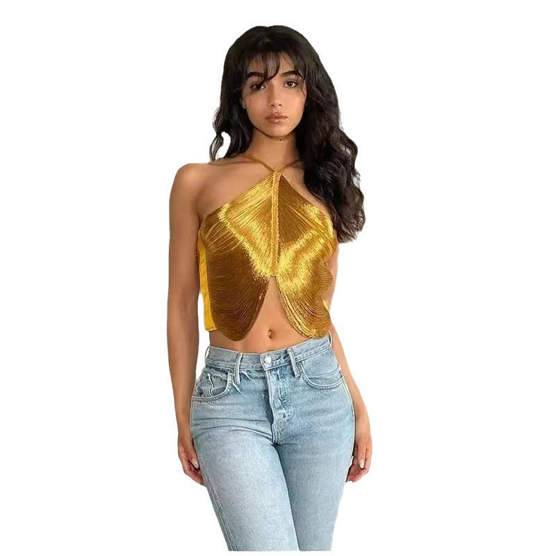 Tassel Halter Crop Top