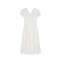 Pure and sweet bubble sleeve waist lace v-neck dress