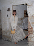 Tencel linen hollow knitted sweater retro commuter niche cardigan top