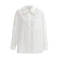 Beautiful pearl-edged slim versatile white shirt