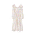Age-reducing ruffle leaf edge waist polka dot dress