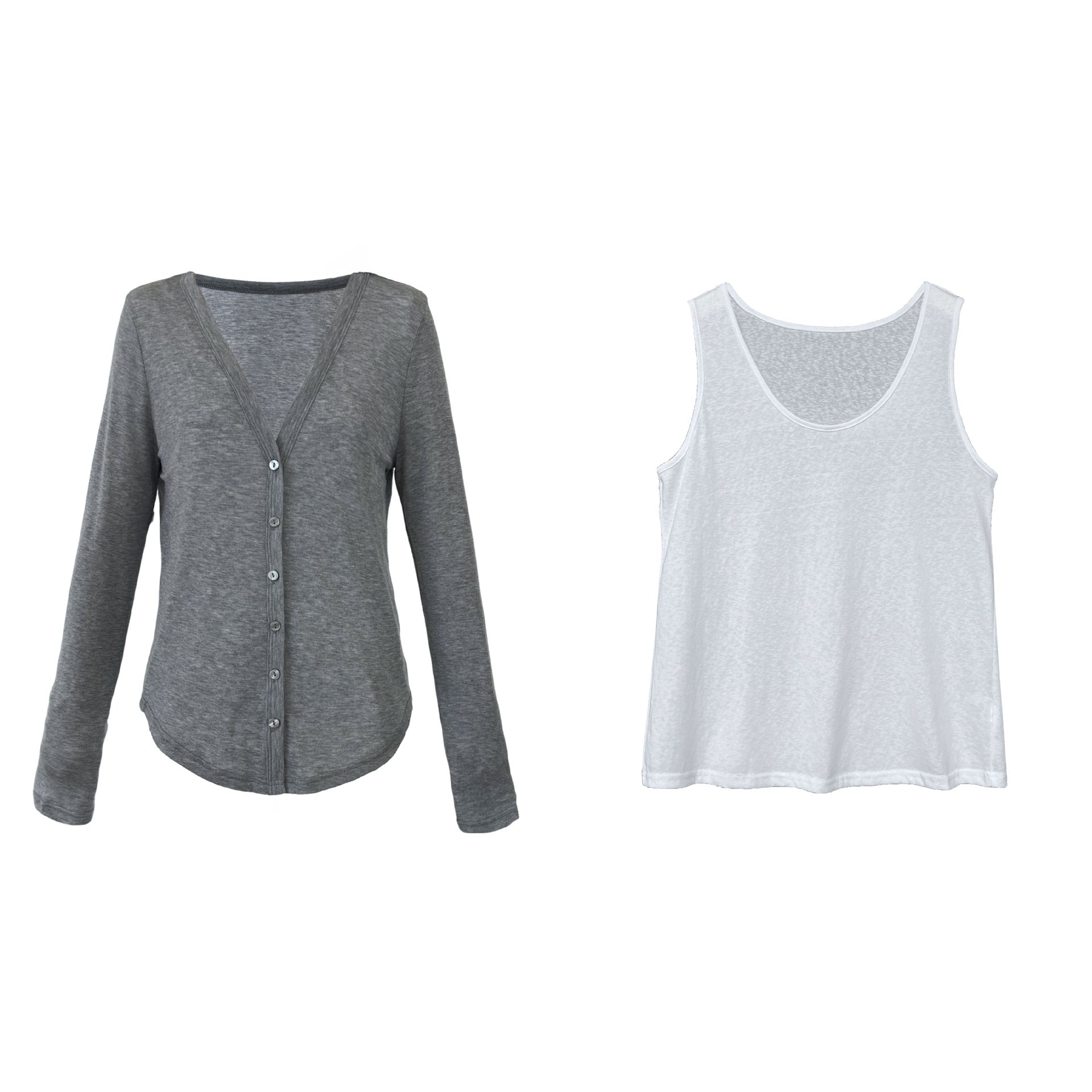 Korean walking paper cardigan + sleeveless vest set women's new summer lazy casual