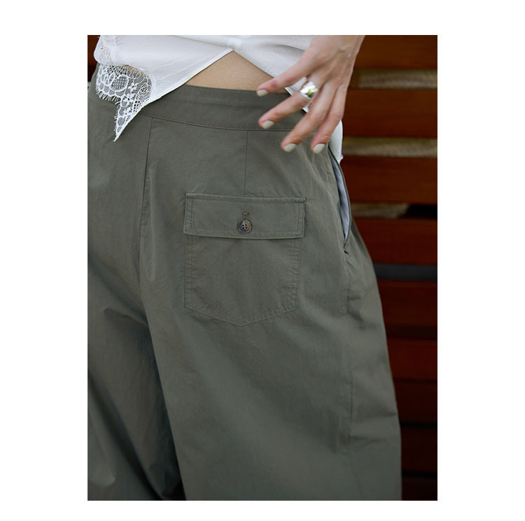 Light dry drawstring straight thin casual pants