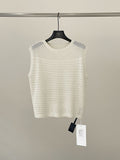 Korean slack sleeveless knitted blouse spring and summer hollow texture loose vest
