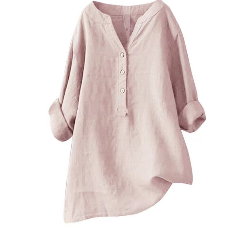 Loose Casual Women's Stand-Up Collar Top Women's Shirt Crew Neck