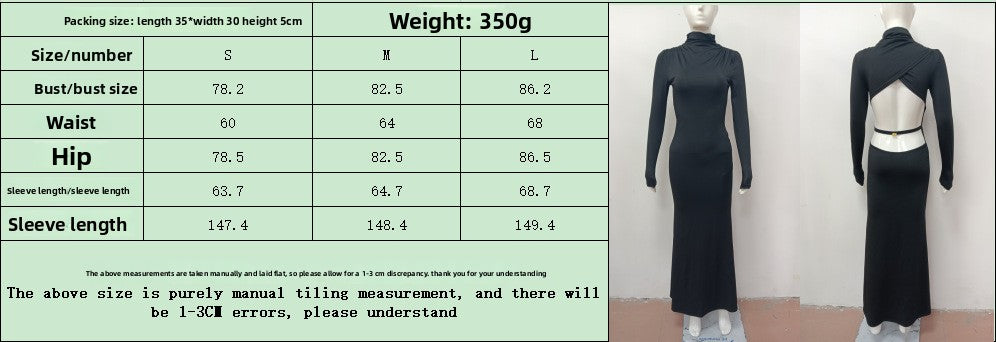 Fashion Sexy Halter Long Sleeve Knitted Dress Slim Spice Girl Hip Wrap Dress