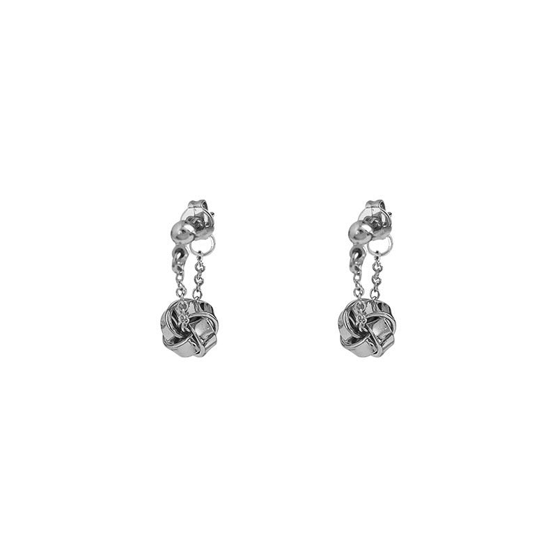 French retro high-end earrings women's light luxury niche earrings exquisite simple sterling silver versatile temperament earrings earrings