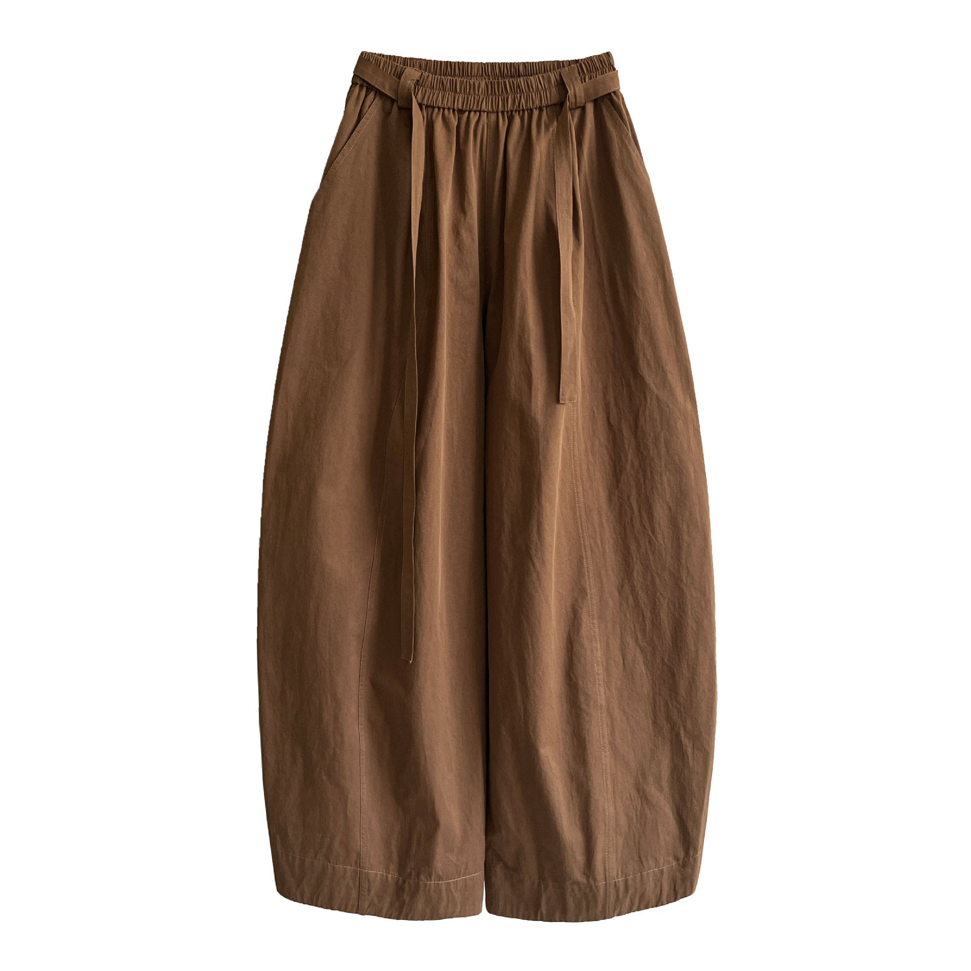 Korean high-waisted strap wide-leg balloon pants women's autumn new loose meat-covering scimitar floor-mopping trousers