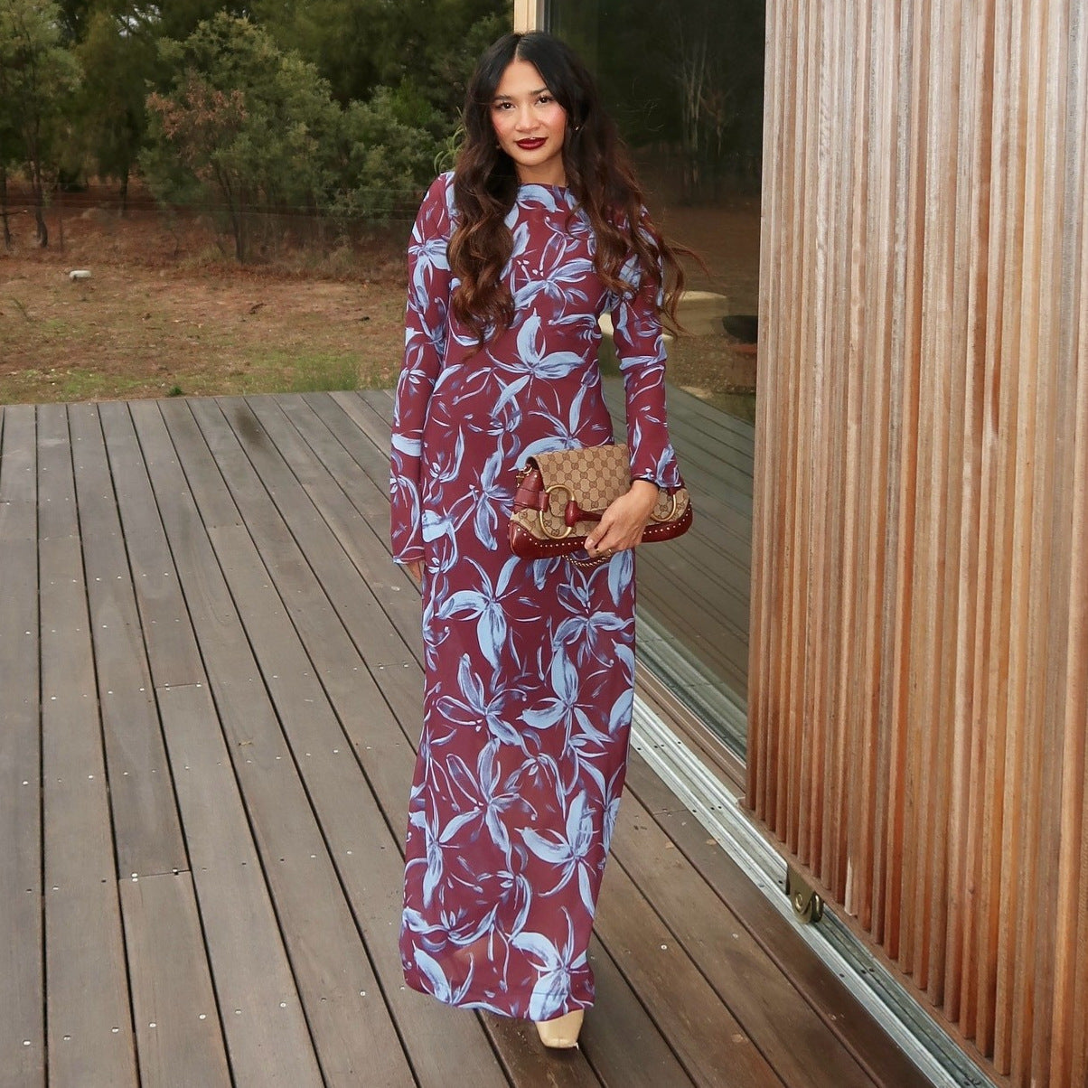 Casual vacation style slim dress
