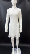 Hot-selling women's clothing summer new products fashion sexy lace hollow hip wrap horn sleeve dress women