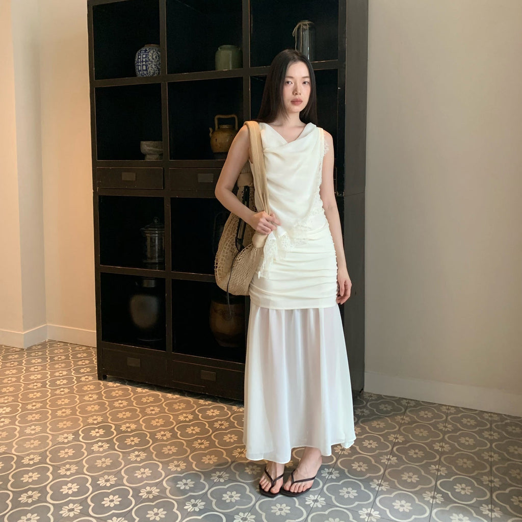 Gentle and advanced temperament swinging collar sleeveless fashion suit